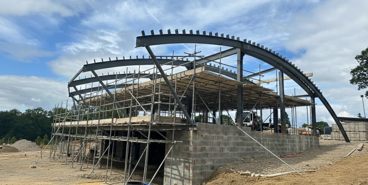 Steel installation for a new luxury house